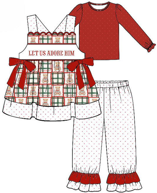 GIRLS 3-PIECE LONG PANTS SET